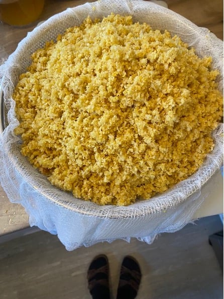 Beeswax cappings after extraction